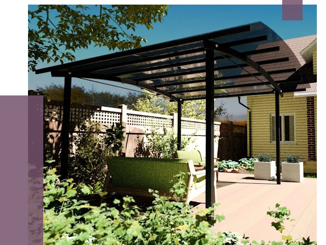 Навесы для террасы в Смоленске от 13075 руб. под ключ | ПРОЛЁТ-Смл