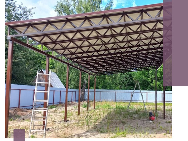 Односкатные навесы под ключ в Смоленске — изготовление и монтаж