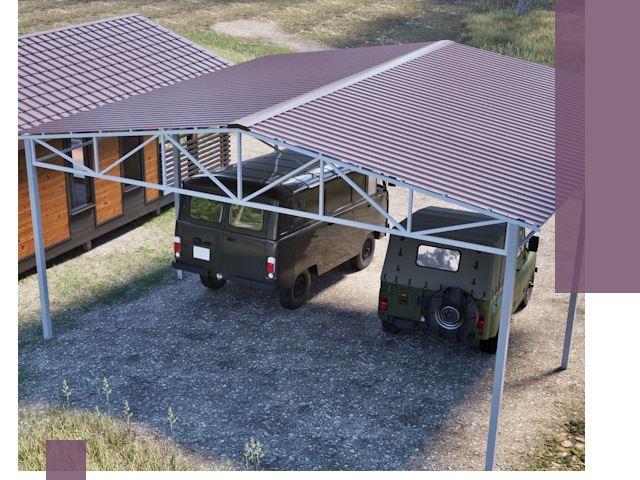 Двускатные навесы под ключ в Смоленске — изготовление и монтаж