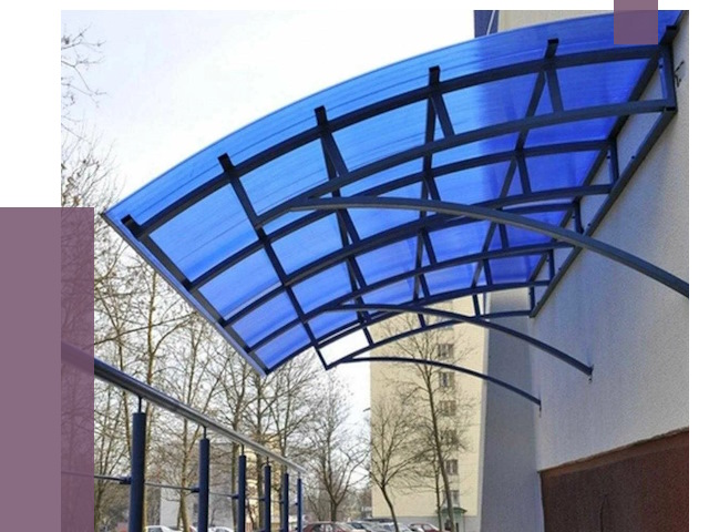 Козырьки из поликарбоната в Смоленске от 4307 руб. под ключ | ПРОЛЁТ-Смл