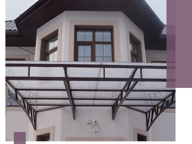 Козырьки из поликарбоната под ключ в Смоленске