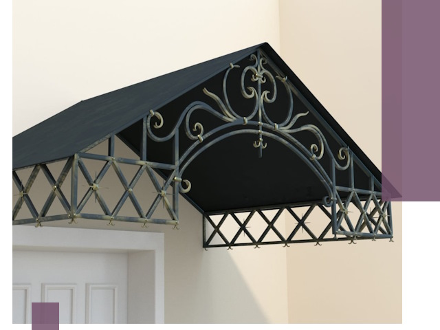 Двускатные металлические козырьки под ключ в Смоленске